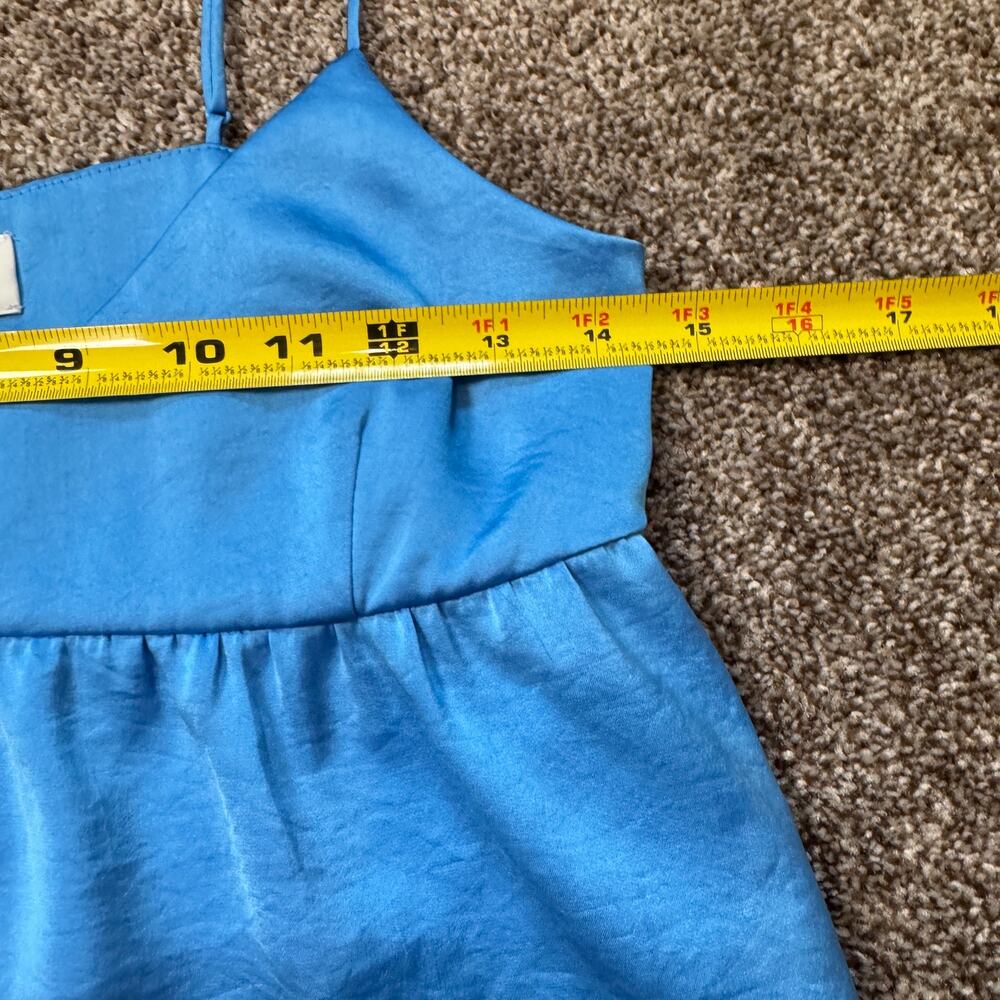 Aritzia Wilfred Lover Satin Camisole V Neck Babydoll Poplin Size XXS Poppy Blue - Picture 10 of 11